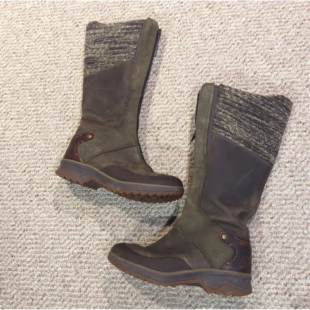 Merrell Eventyr Cuff Waterproof Boots Womens 6.5 Green Leather Outdoor Winter